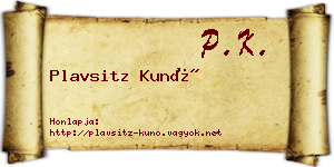 Plavsitz Kunó névjegykártya